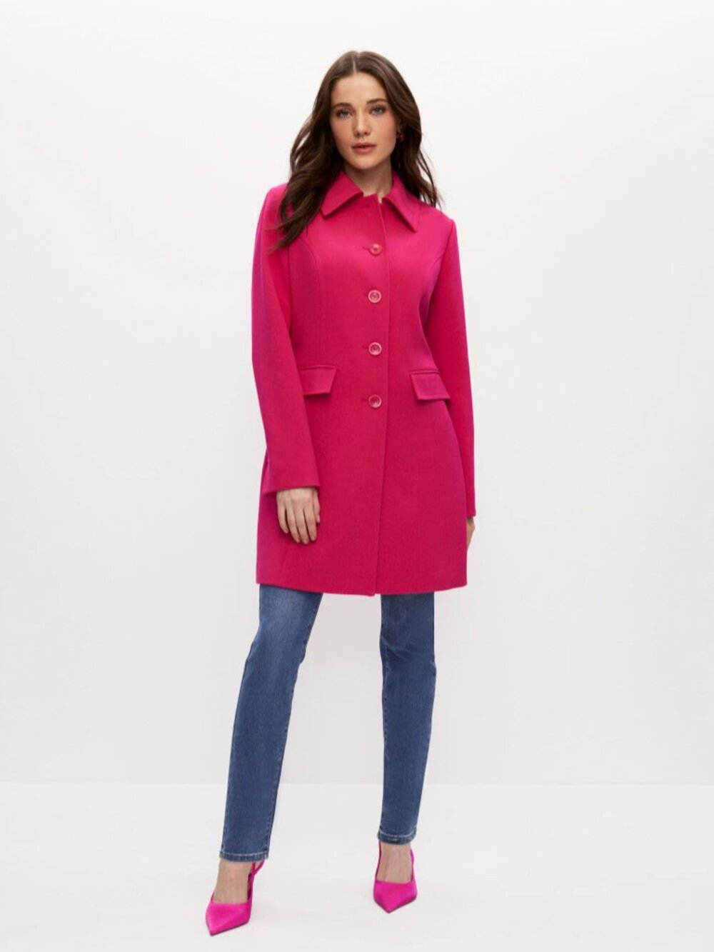 Melanie Lyne Pink Statement Coat Size 12 NWT $228
